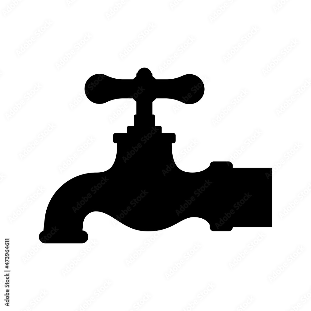 faucet silhouette vector isolated on white background faucet silhouette vector isolated on white background