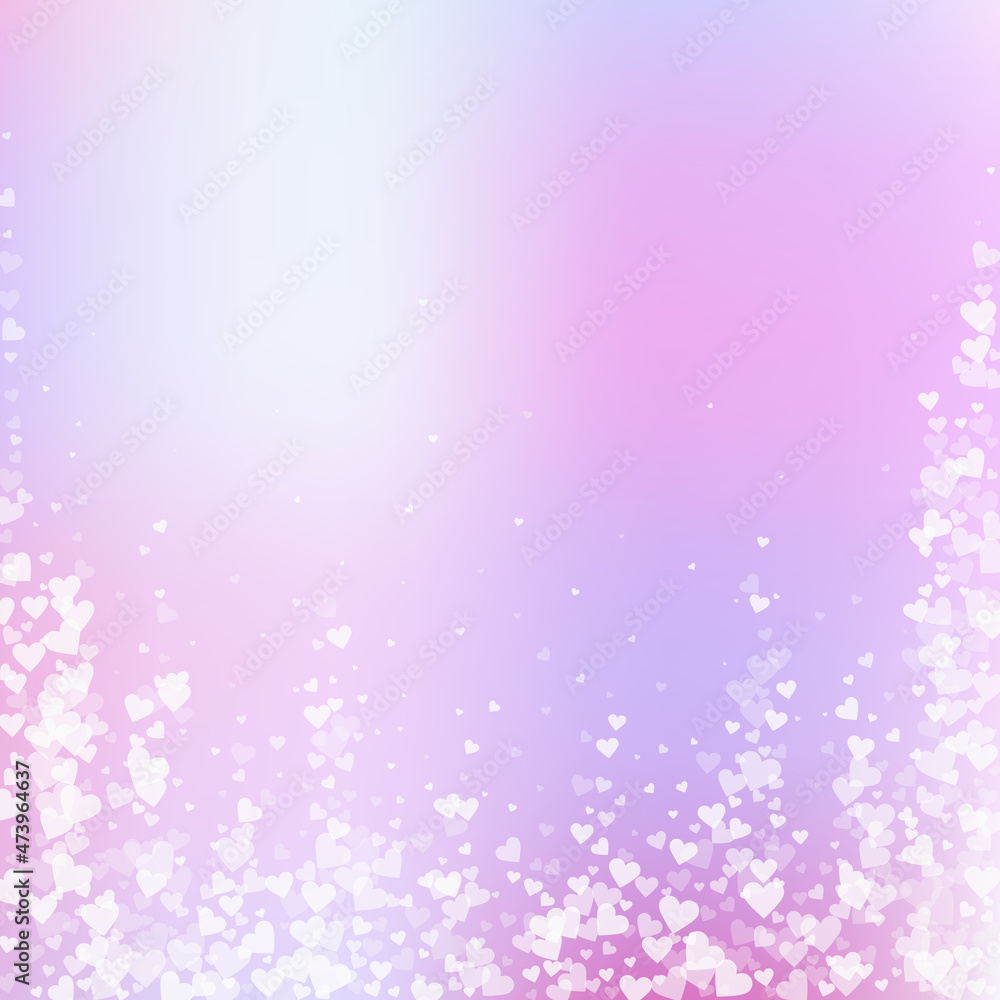 White heart love confettis. Valentine's day fallin White heart love confettis. Valentine's day fallin