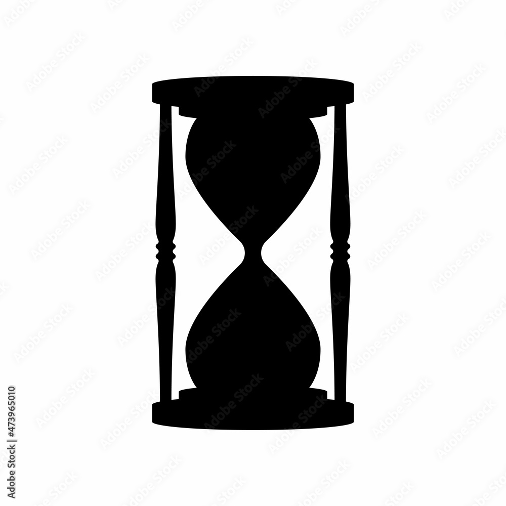 hourglass silhouette vector isolated on white background Stock Vector ...