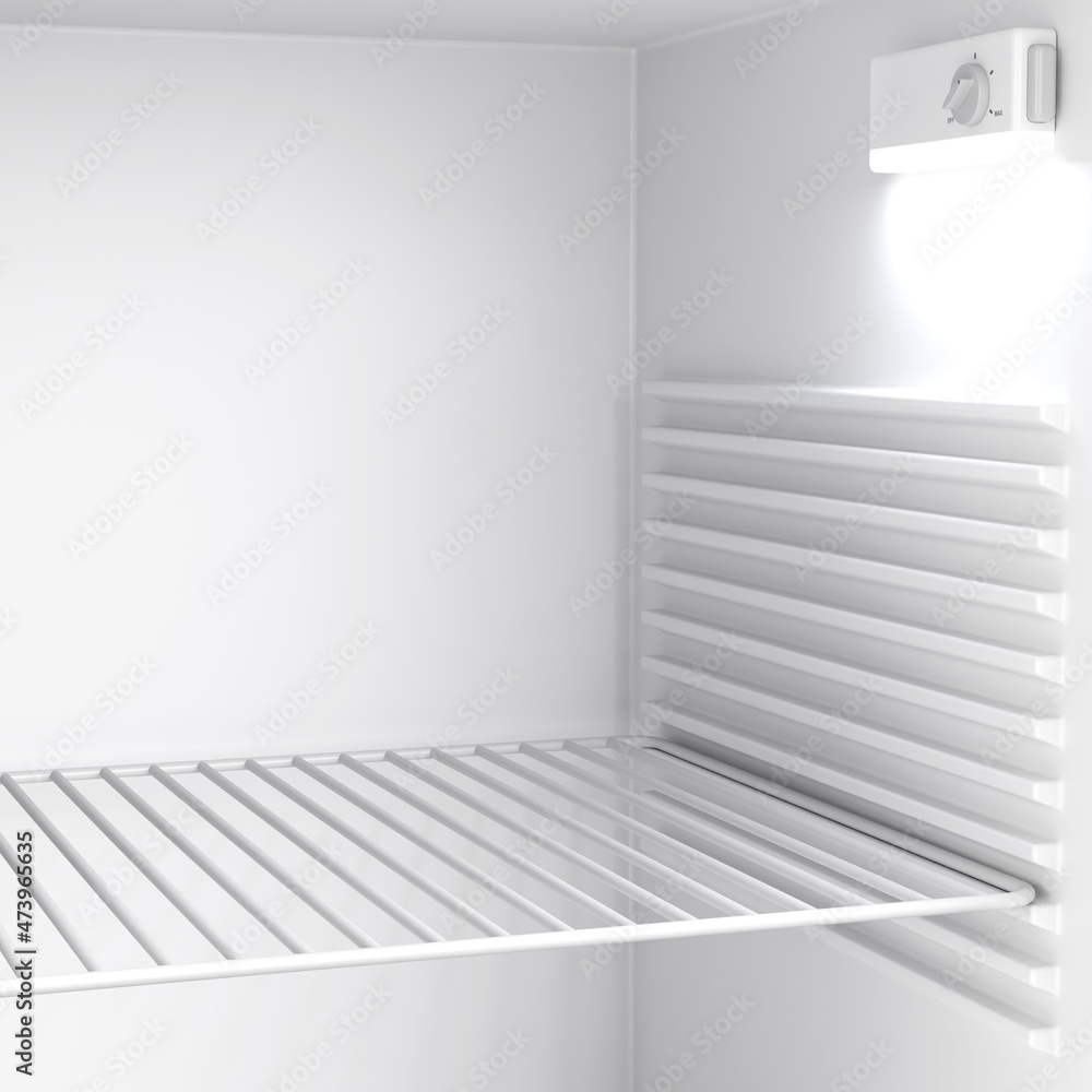 Inside view of an empty refrigerator Inside view of an empty refrigerator