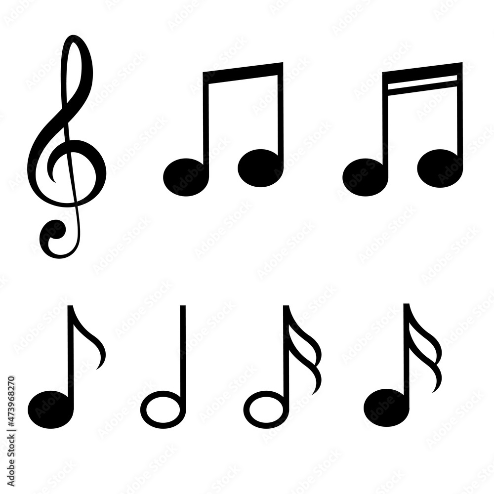 Music notes icon set, Music notes symbol, vector illustration Stock Vector Adobe Stock