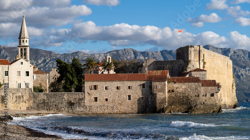 Budva Montenegro - November 07 2021: View from Citadela Fortress and town budva old city