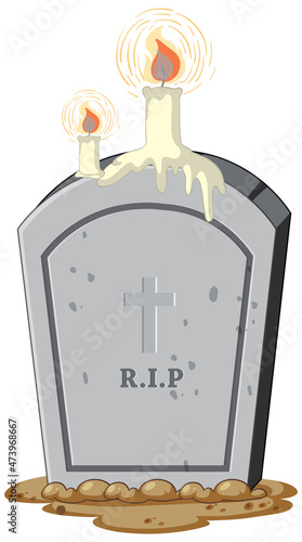 Light candle melting on gravestone