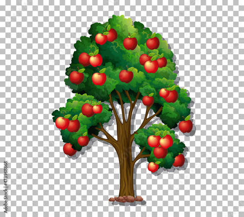Apple tree on transparent background