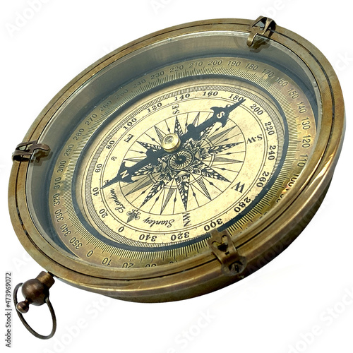 Kompass Antik Messing