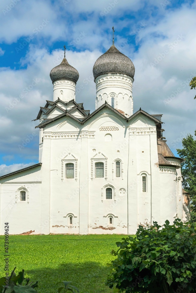 Russia, Staraya Russa, August 2021. Vladimir Cathedral of the Transfiguration Monastery.