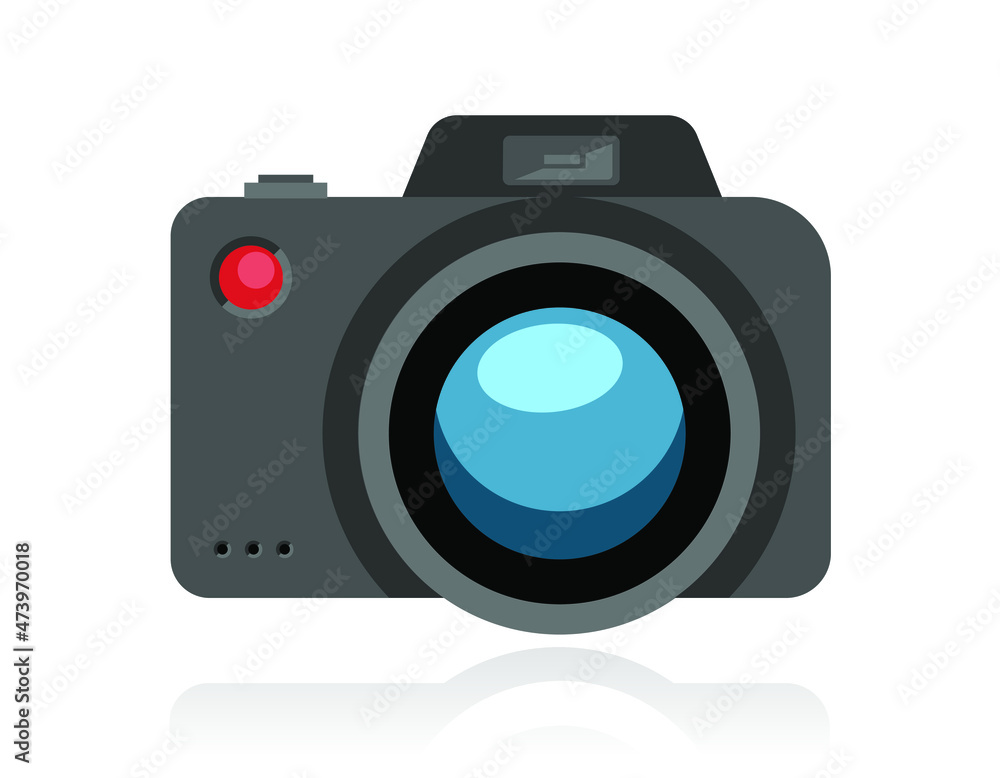 digital photo camera, isolated on white background, vector illustration 