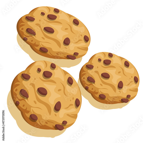 Editable Cookies Vector for Icon, clip art, Sticker