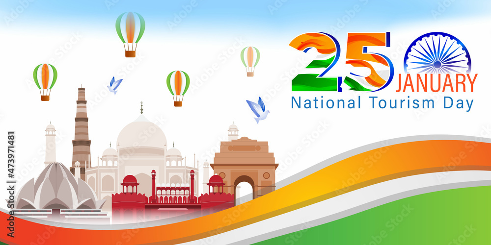 national tourism day vector illustration
