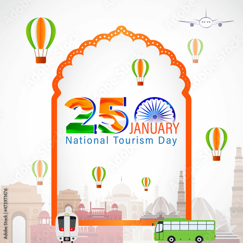 national tourism day vector illustration