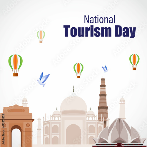 national tourism day vector illustration