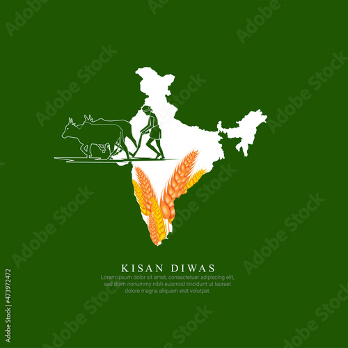 KISAN DIWAS- VECTOR ILLUSTRATION OF KISAN DIWAS