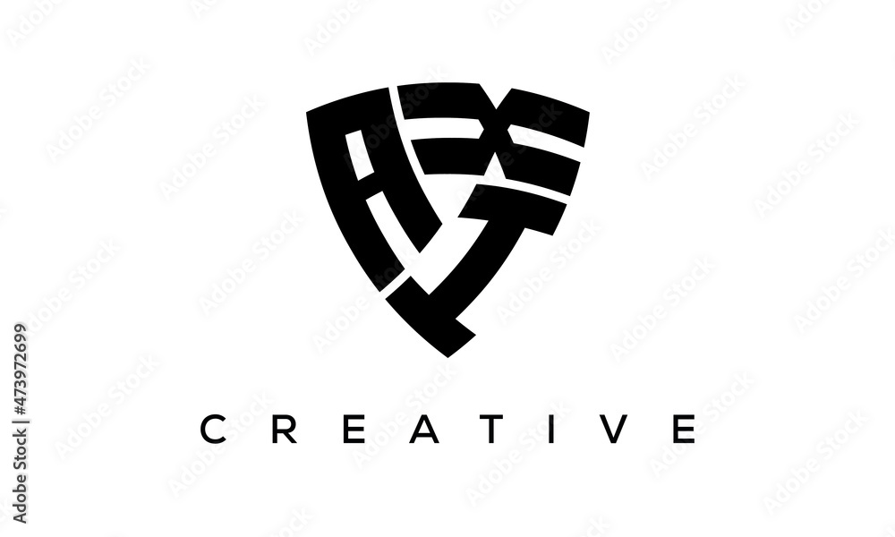 Shield letters AIX creative logo Shield letters AIX creative logo