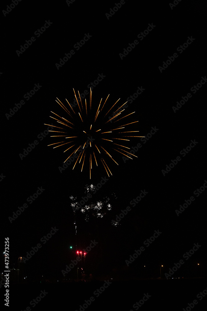 Beautiful fireworks on the black background. Beautiful fireworks on the black background.