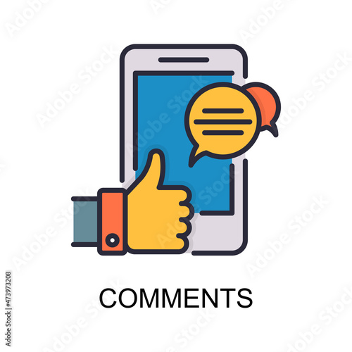 Comments vector Filled outline Icon Design illustration. Web And Mobile Application Symbol on White background EPS 10 File