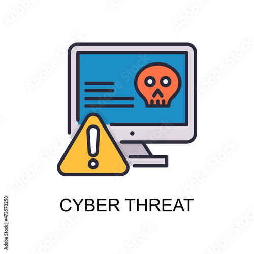 Cyber Threat vector Filled outline Icon Design illustration. Web And Mobile Application Symbol on White background EPS 10 File photo