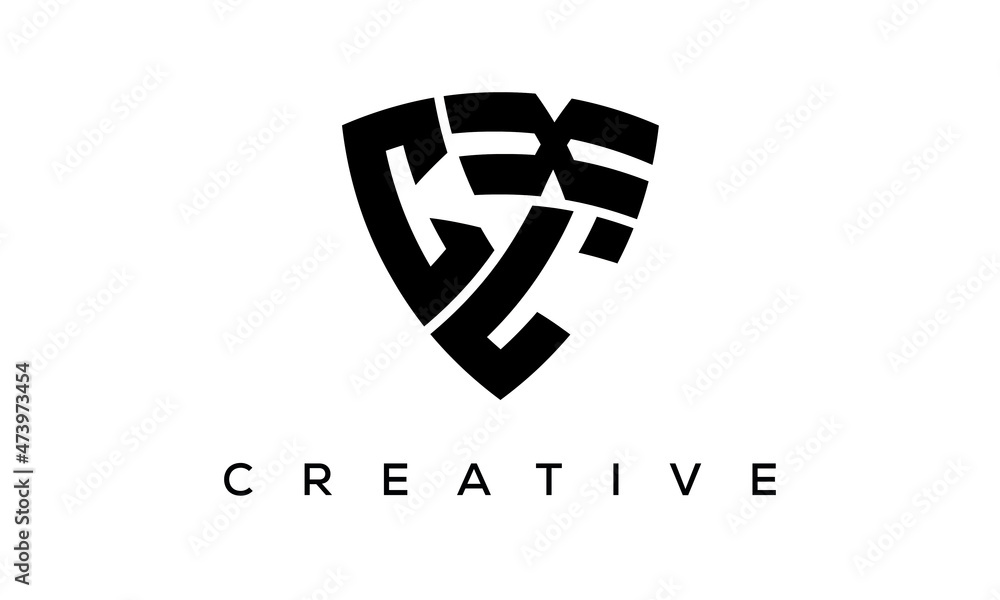 Shield letters CLX creative logo Shield letters CLX creative logo
