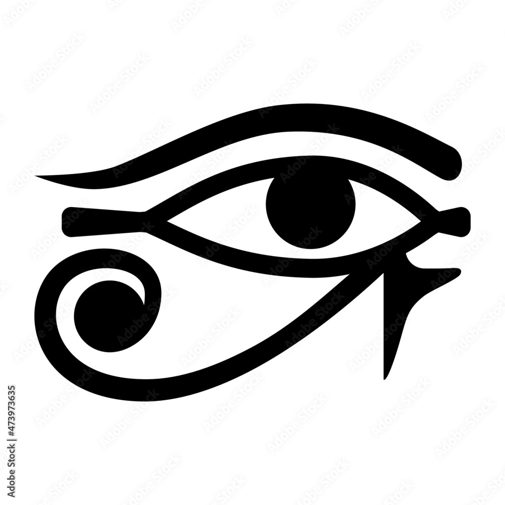 Vector Illustration Of Horus Egypt Symbol Iconic Egyptian Hieroglyph Eye Icon Isolated On
