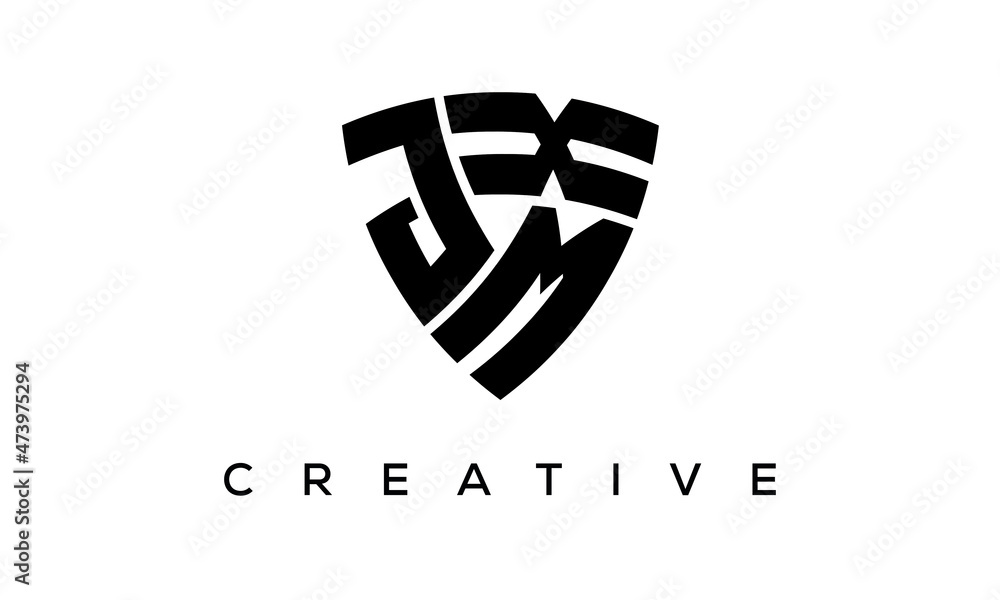 Shield letters JMX creative logo Shield letters JMX creative logo