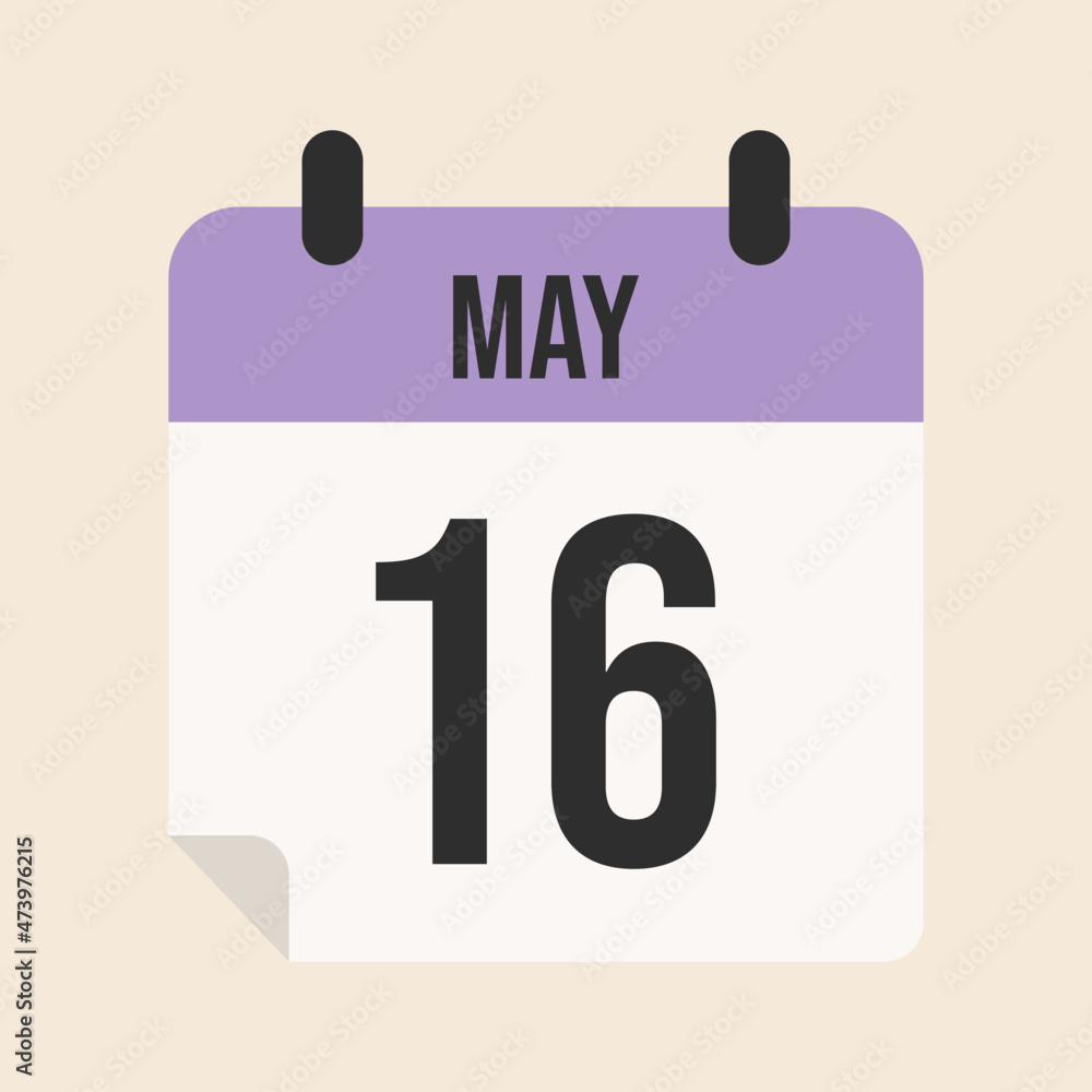May 16 calendar with date and month for work, meeting May 16 calendar with date and month for work, meeting