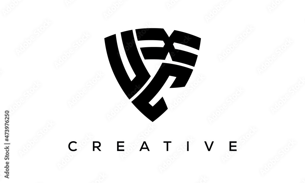 Shield letters UCX creative logo Shield letters UCX creative logo
