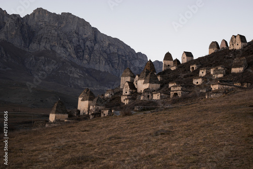Dargavs is City of Dead , northern Ossetia Alania , Russia . Crypt complex in mountains .