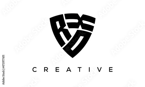 Shield letters ROX creative logo photo