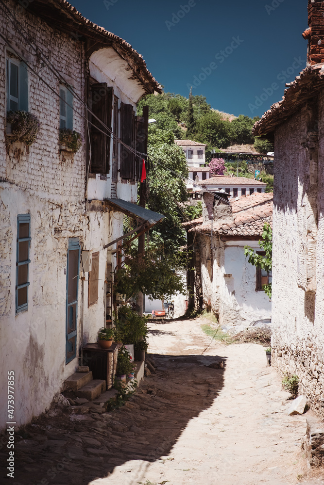 View of a traditional Houses at Sirince Village,a popular destination in Selcuk,Izmir,Turkey.
