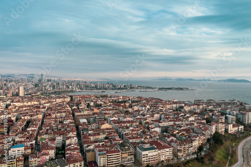 Turkey, Istanbul, Aerial view of cloudy sky over Kadikoy district photo