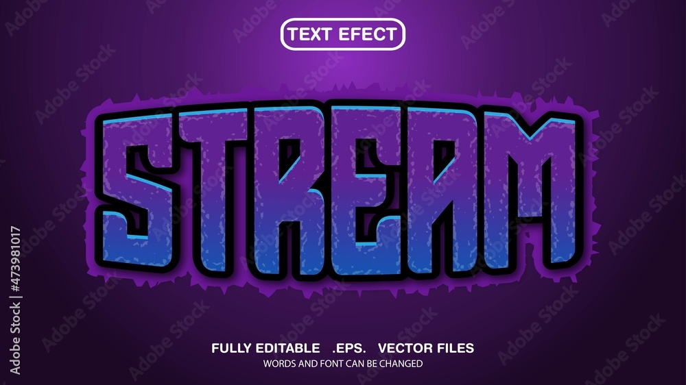 streaming theme effect text
