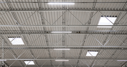 Obraz na płótnie savings - led lighting in the warehouse - smart industrial w salonie