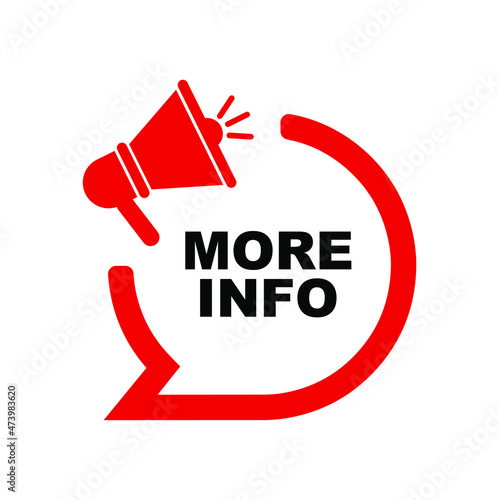 More info sign on white background