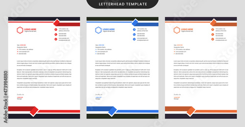 Business corporate letterhead templates, professional creative letterhead design, Vector