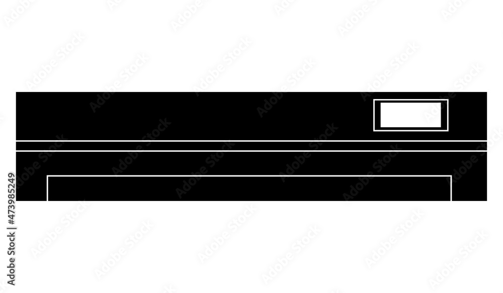 Conditioner. Black silhouette of the air conditioner on a white background. Cooking, air freshener. Conditioner. Black silhouette of the air conditioner on a white background. Cooking, air freshener.