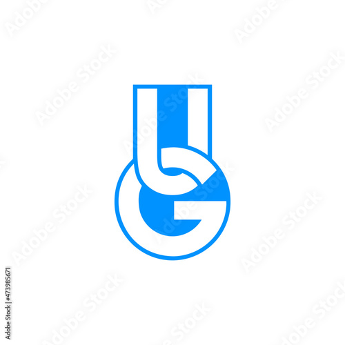 letter UG or GU logo design vector illustration.