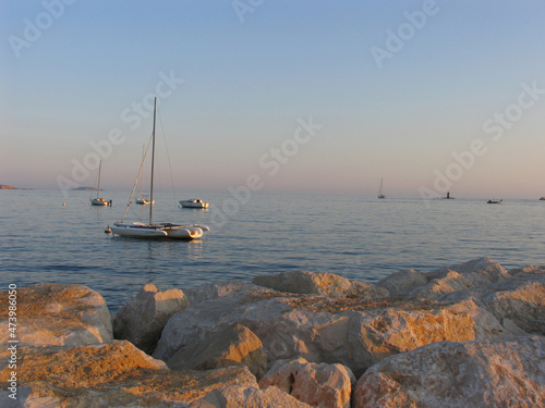 Abendliche Stimmung am Meer. Bandol, St. Tropez, Cote d' Azur, Frejus, Frankreich, Europa  --
Evening mood by the sea. Bandol, St. Tropez, Cote d'Azur, Frejus, France, Europe photo