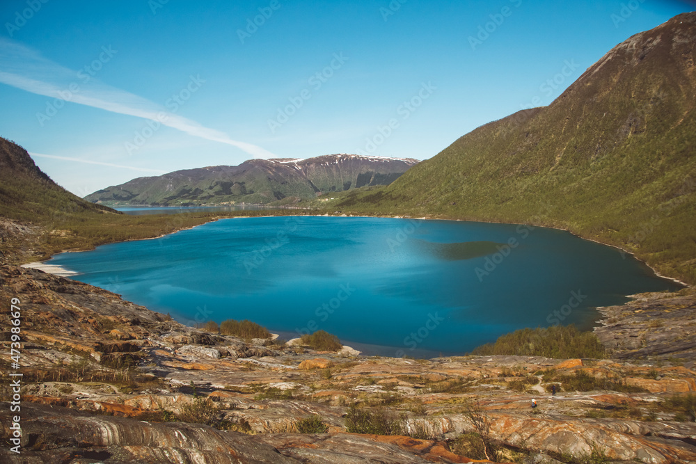 Lake Svartisvatnet in Helgeland in Norway, from Svartisen glacier