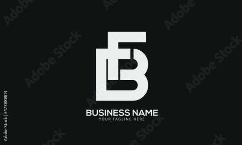 Alphabet BF or FB abstract monogram vector logo template
