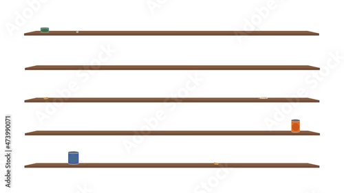 Bare Shelfs with Cobwebs Vector