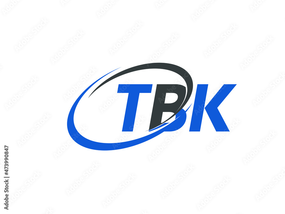 TBK letter creative modern elegant swoosh logo design TBK letter creative modern elegant swoosh logo design
