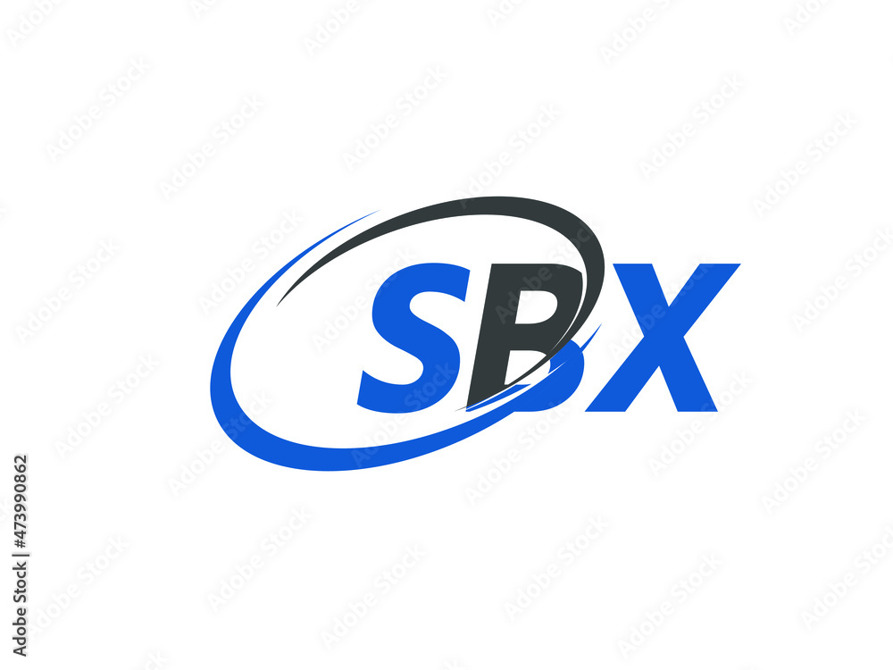 SBX letter creative modern elegant swoosh logo design SBX letter creative modern elegant swoosh logo design