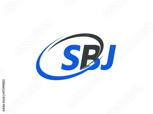 SBJ letter creative modern elegant swoosh logo design