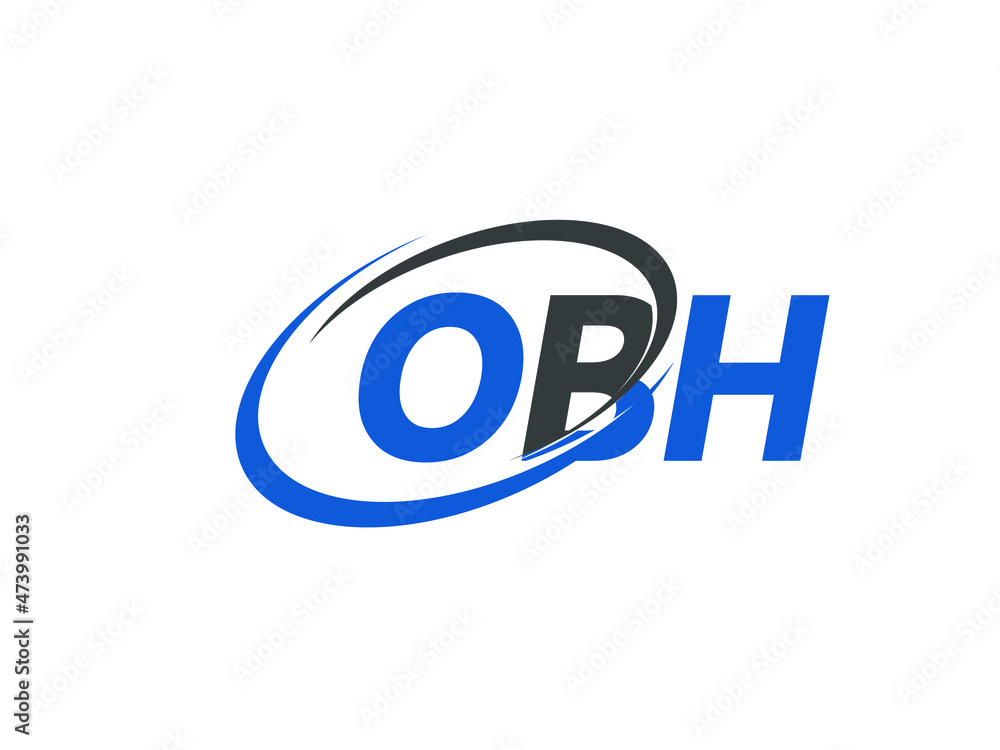 OBH letter creative modern elegant swoosh logo design OBH letter creative modern elegant swoosh logo design