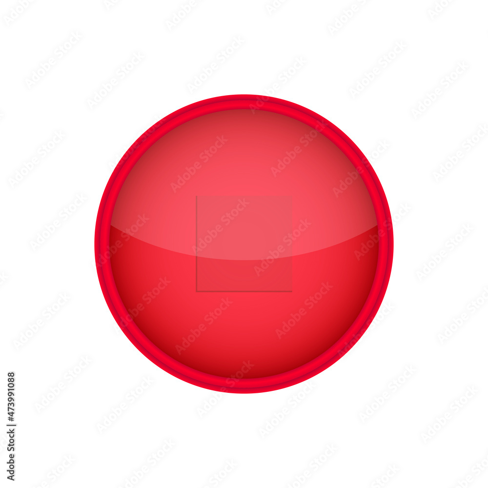 Red button Stop. Glossy navigation media button Red button Stop. Glossy navigation media button
