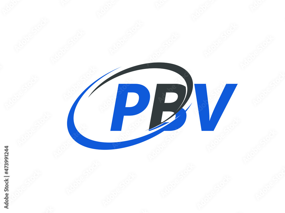 Obraz premium PBV letter creative modern elegant swoosh logo design