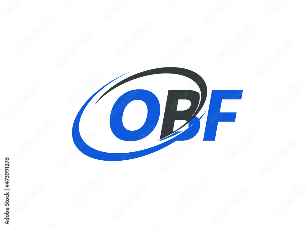 OBF letter creative modern elegant swoosh logo design OBF letter creative modern elegant swoosh logo design