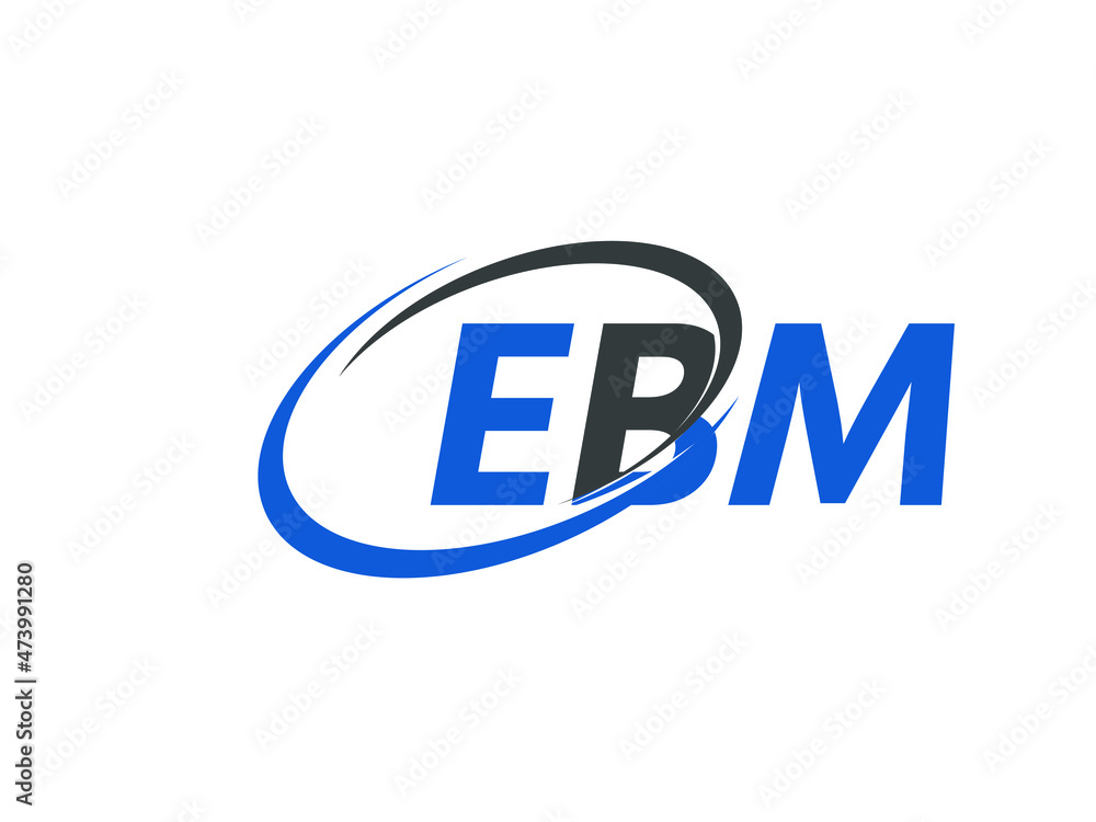 EBM letter creative modern elegant swoosh logo design EBM letter creative modern elegant swoosh logo design
