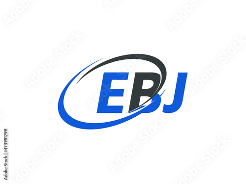 EBJ letter creative modern elegant swoosh logo design