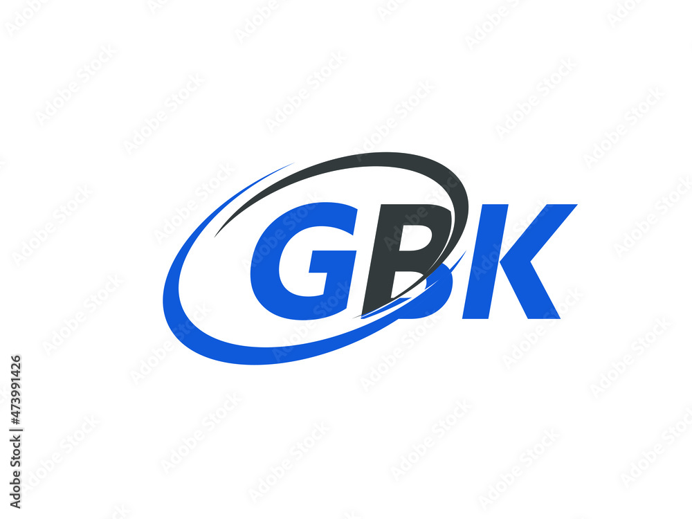 GBK letter creative modern elegant swoosh logo design GBK letter creative modern elegant swoosh logo design