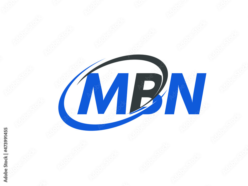 Obraz premium MBN letter creative modern elegant swoosh logo design